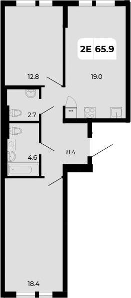 Планировка — Норд-Премьер, 3-комн., 66 м²
