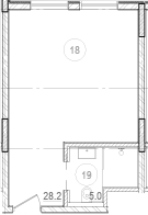 Планировка — River Rock Hotels & Resorts, Студия, 33 м²