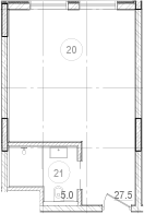 Планировка — River Rock Hotels & Resorts, Студия, 33 м²