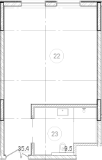 Планировка — River Rock Hotels & Resorts, Студия, 45 м²