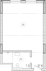 Планировка — River Rock Hotels & Resorts, Студия, 45 м²