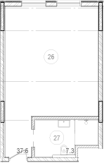 Планировка — River Rock Hotels & Resorts, Студия, 45 м²