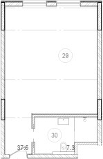 Планировка — River Rock Hotels & Resorts, Студия, 45 м²