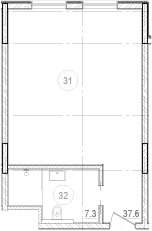 Планировка — River Rock Hotels & Resorts, Студия, 45 м²