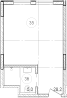 Планировка — River Rock Hotels & Resorts, Студия, 33 м²