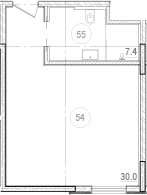 Планировка — River Rock Hotels & Resorts, Студия, 37 м²