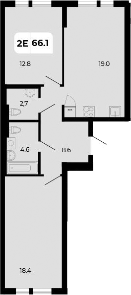 Планировка — Норд-Премьер, 3-комн., 66 м²