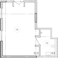 Планировка — River Rock Hotels & Resorts, Студия, 40 м²