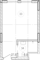 Планировка — River Rock Hotels & Resorts, Студия, 33 м²