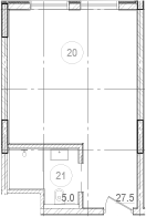 Планировка — River Rock Hotels & Resorts, Студия, 33 м²