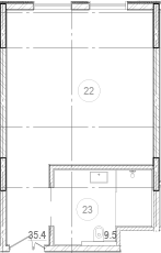 Планировка — River Rock Hotels & Resorts, Студия, 45 м²