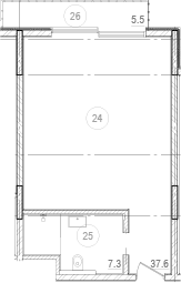 Планировка — River Rock Hotels & Resorts, Студия, 41 м²