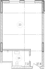 Планировка — River Rock Hotels & Resorts, Студия, 45 м²