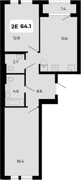 Планировка — Норд-Премьер, 3-комн., 63 м²