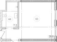 Планировка — River Rock Hotels & Resorts, Студия, 36 м²