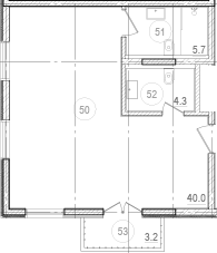 Планировка — River Rock Hotels & Resorts, Студия, 48 м²