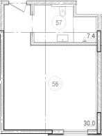 Планировка — River Rock Hotels & Resorts, Студия, 37 м²