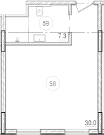 Планировка — River Rock Hotels & Resorts, Студия, 37 м²