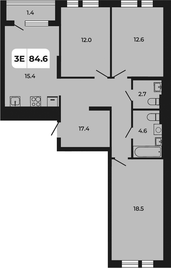 Планировка — Норд-Премьер, 4-комн., 83 м²
