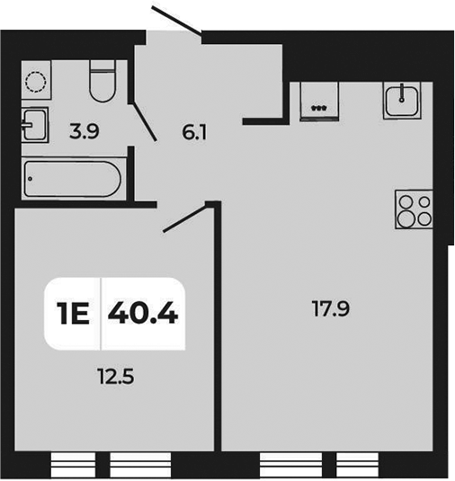 Планировка — Норд-Премьер, 2-комн., 40 м²
