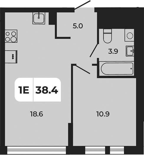 Планировка — Норд-Премьер, 2-комн., 38 м²
