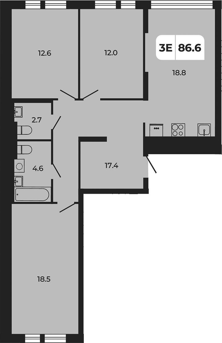 Планировка — Норд-Премьер, 4-комн., 87 м²