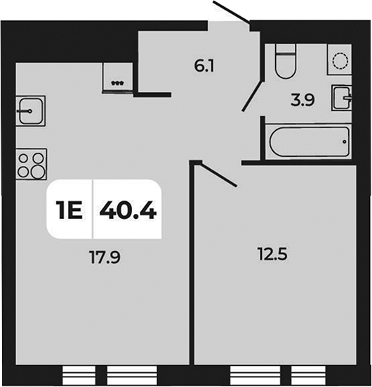 Планировка — Норд-Премьер, 2-комн., 40 м²