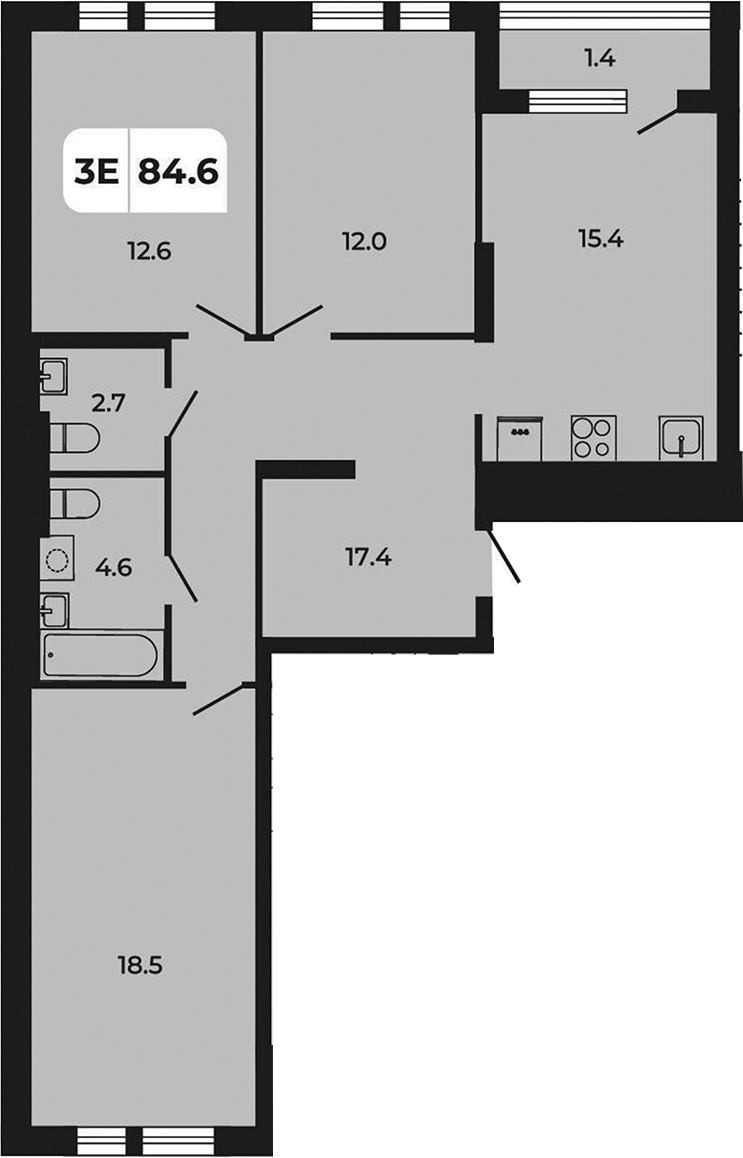 Планировка — Норд-Премьер, 4-комн., 83 м²