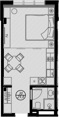 Планировка — Оливия, Студия, 30 м²