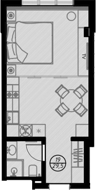 Планировка — Оливия, Студия, 30 м²