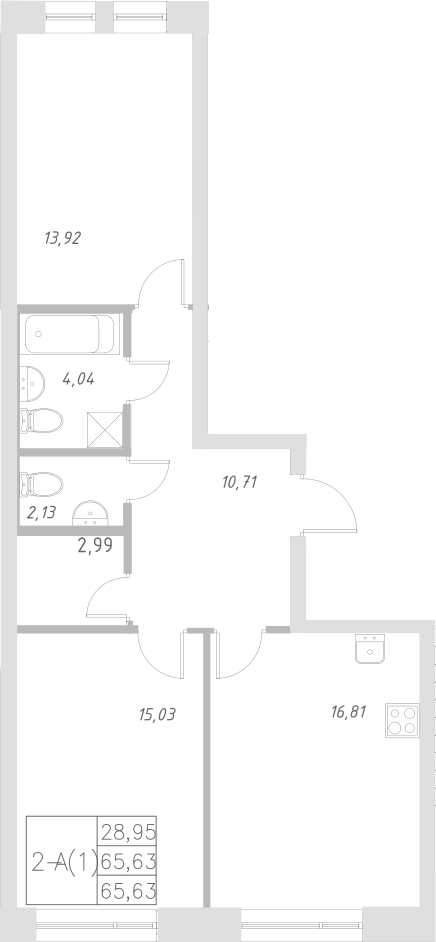 Планировка — Statum, 3-комн., 66 м²