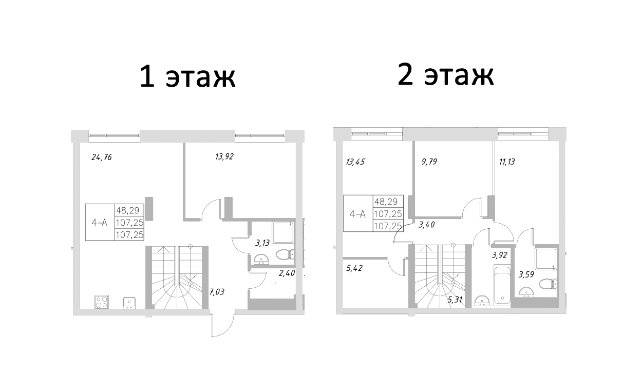 Планировка — Statum, 5-комн., 107 м²