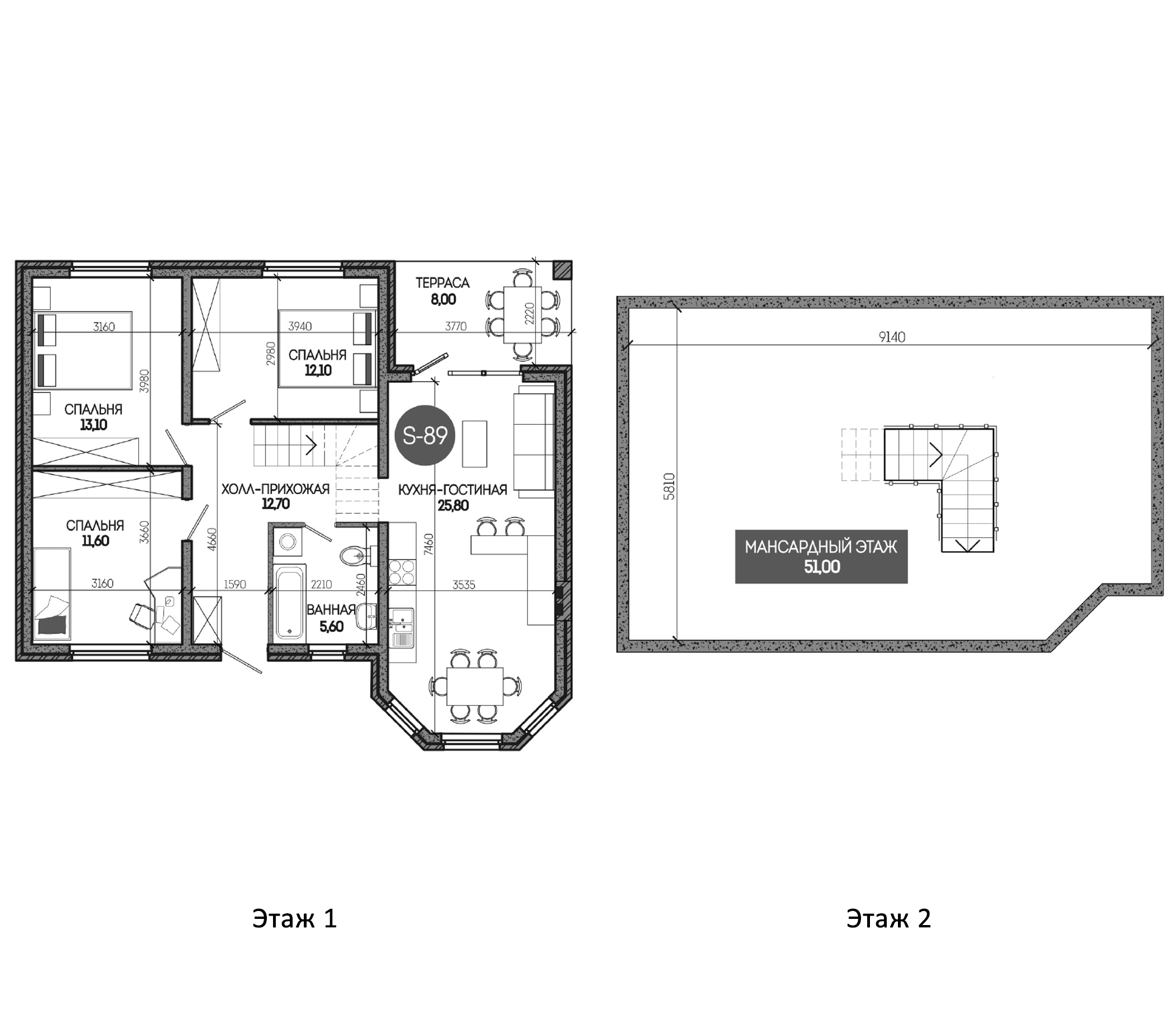 Планировка — Коттеджный поселок Вишня, 3-комн., 132 м²