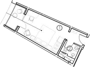 Планировка — ГК Livingston Grand Resort&Spa, Студия, 20 м²