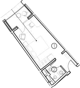 Планировка — ГК Livingston Grand Resort&Spa, Студия, 20 м²