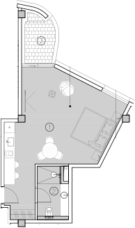 Планировка — ГК Livingston Grand Resort&Spa, Студия, 39 м²
