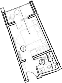 Планировка — ГК Livingston Grand Resort&Spa, Студия, 17 м²