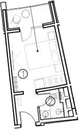 Планировка — ГК Livingston Grand Resort&Spa, Студия, 17 м²