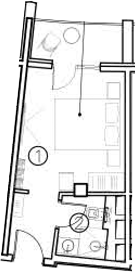 Планировка — ГК Livingston Grand Resort&Spa, Студия, 17 м²