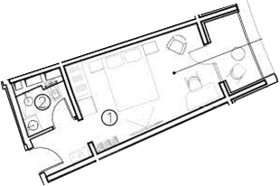 Планировка — ГК Livingston Grand Resort&Spa, Студия, 20 м²