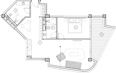 Планировка — ГК Livingston Grand Resort&Spa, 1-комн., 69 м²