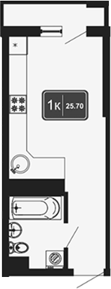 Планировка — Гостиничный комплекс Marine Garden 4, Студия, 26 м²
