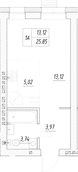 Планировка — Атмосфера, Студия, 26 м²
