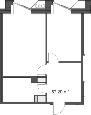 Планировка — Клубный дом Шаляпин XV, 1-комн., 52 м²