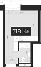 Планировка — Апарт-отель Vertical Boutique, 1-комн., 18 м²