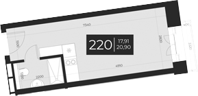 Планировка — Апарт-отель Vertical Boutique, 1-комн., 21 м²