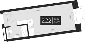 Планировка — Апарт-отель Vertical Boutique, 1-комн., 21 м²