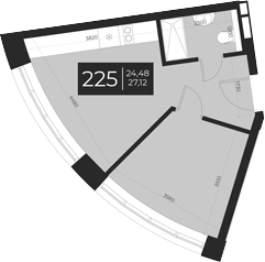 Планировка — Апарт-отель Vertical Boutique, 1-комн., 27 м²