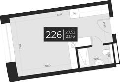 Планировка — Апарт-отель Vertical Boutique, 1-комн., 23 м²