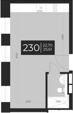 Планировка — Апарт-отель Vertical Boutique, 1-комн., 26 м²